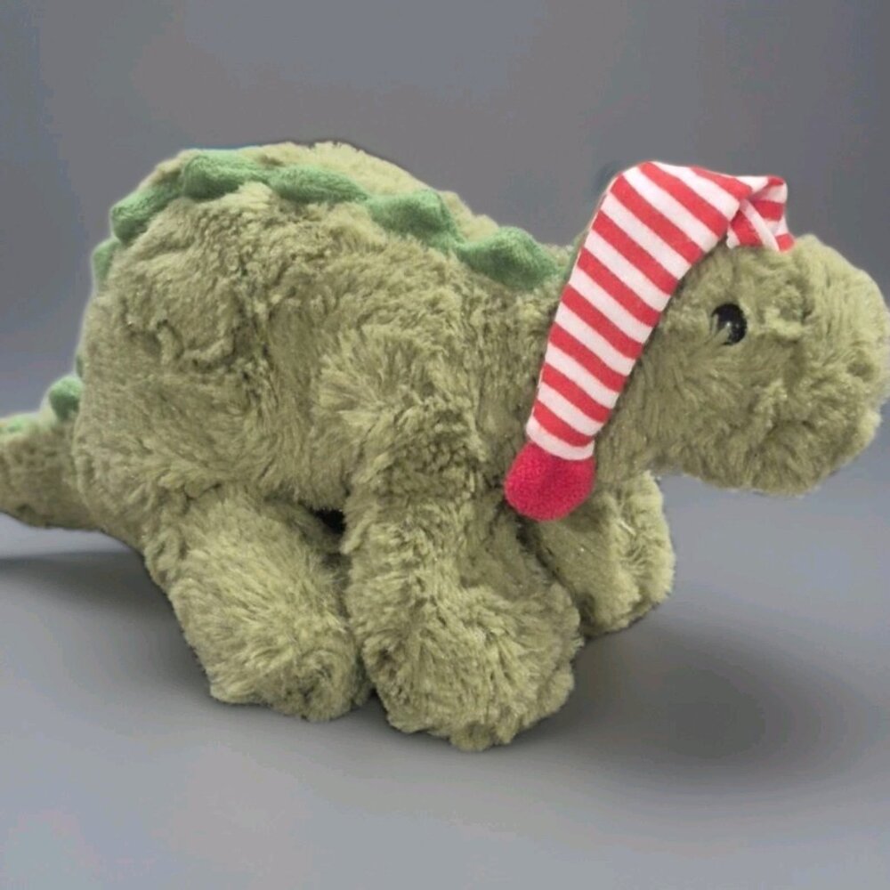 Manhattan Toy Co Stegosaurus Dinosaur Plush Stuffed Toy 11" Striped Stocking Cap